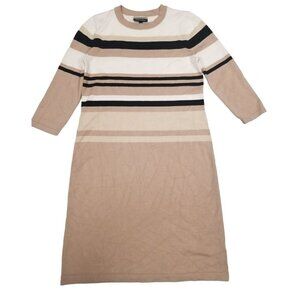 allison brittney Sweater dress crew‎ neck stripes wrinkled in photos size Small